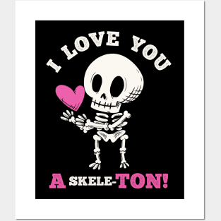 Cute Goth Love Valentine's Day - I love You a skeleton Posters and Art